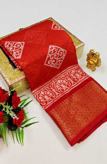 Dailywear cotton sarees premium look lightweight comfortable wear - PEACH