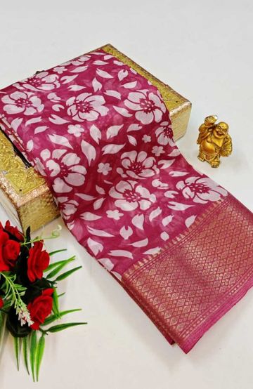 Dailywear cotton sarees premium look lightweight comfortable wear - LIGHT PINK (2)
