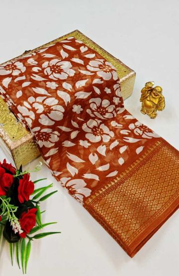 Dailywear cotton sarees premium look lightweight comfortable wear - CREAM COLOR
