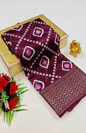 Dailywear cotton sarees premium look lightweight comfortable wear - WINE COLOUR (2)