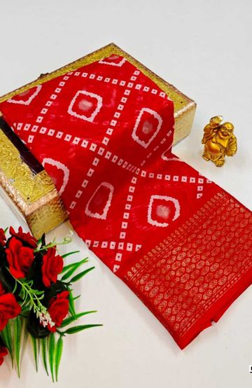 Dailywear cotton sarees premium look lightweight comfortable wear - RED (3)