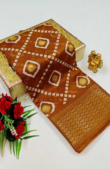 Dailywear cotton sarees premium look lightweight comfortable wear - BRONCE COLOUR (3)