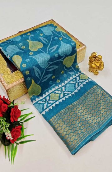 Dailywear cotton sarees premium look lightweight comfortable wear - DARK SKY BLUE (1)