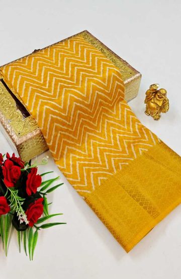 Dailywear cotton sarees premium look lightweight comfortable wear - YELLOW COLOR (3)