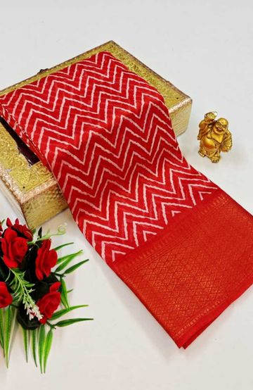 Dailywear cotton sarees premium look lightweight comfortable wear - RED (4)