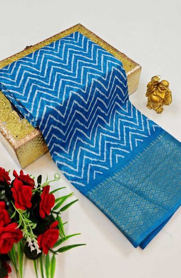 Dailywear cotton sarees premium look lightweight comfortable wear - DARK SKY BLUE (2)