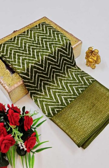 Dailywear cotton sarees premium look lightweight comfortable wear - MEHENDHI GREEN (6)