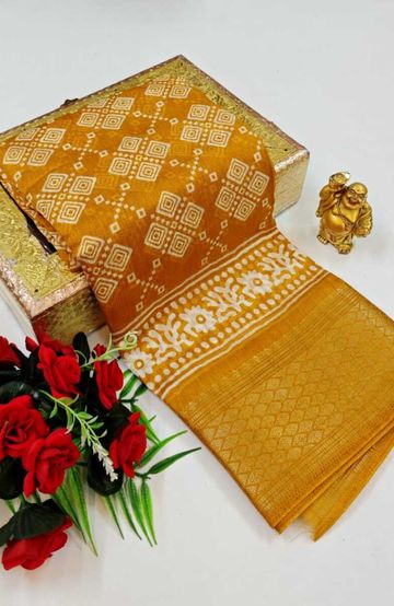 Dailywear cotton sarees premium look lightweight comfortable wear - YELLOW COLOR (4)