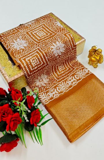 Dailywear cotton sarees premium look lightweight comfortable wear - BRONCE COLOUR (5)