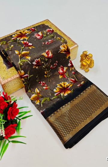 Dailywear cotton sarees premium look lightweight comfortable wear - BROWN (5)