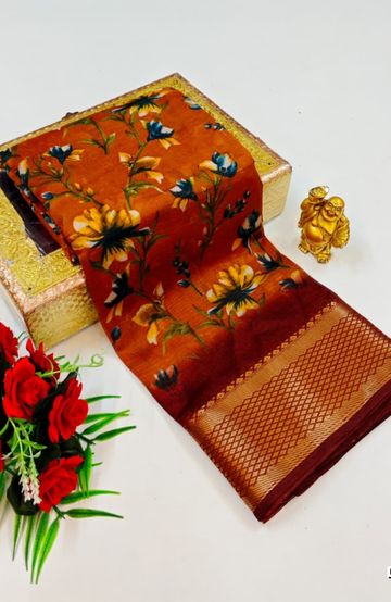 Dailywear cotton sarees premium look lightweight comfortable wear - BRONCE COLOUR (6)