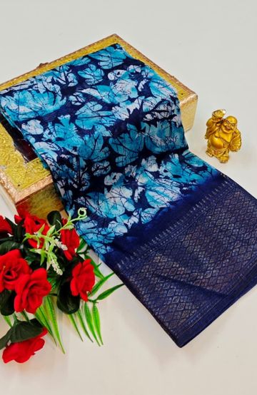 Dailywear cotton sarees premium look lightweight comfortable wear - R BLUE