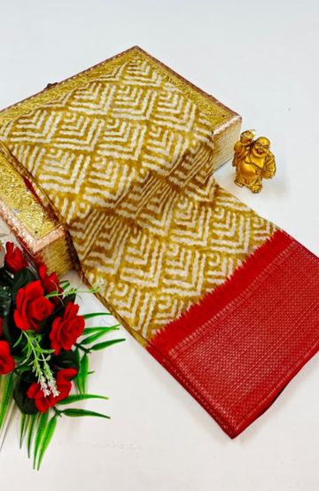 Dailywear cotton sarees premium look lightweight comfortable wear - LIGHT YELLOW (2)