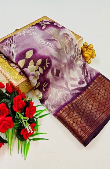Dailywear cotton sarees premium look lightweight comfortable wear - PLUM COLOUR (1)