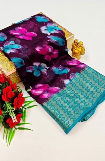 Dailywear cotton sarees premium look lightweight comfortable wear - WINE COLOUR (7)