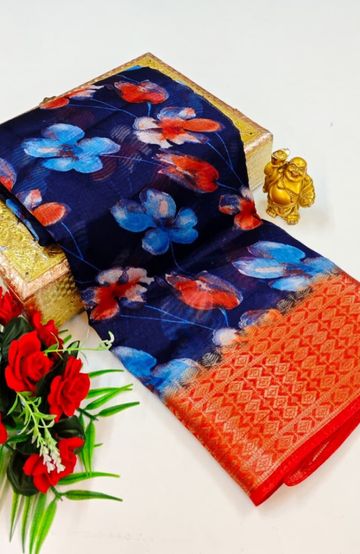 Dailywear cotton sarees premium look lightweight comfortable wear - R BLUE (1)