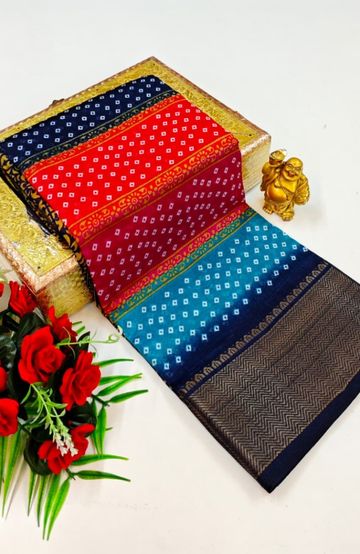 Dailywear cotton sarees premium look lightweight comfortable wear - MULTI COLOR