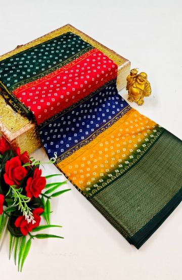 Dailywear cotton sarees premium look lightweight comfortable wear - MULTI COLOR (2)