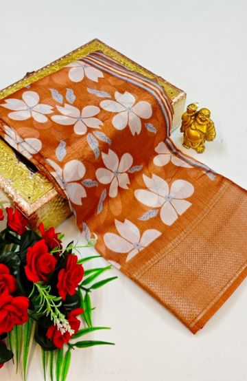 Dailywear cotton sarees premium look lightweight comfortable wear - BRONCE COLOUR (8)