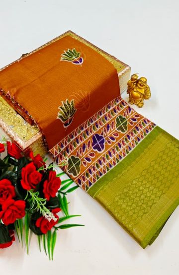 Dailywear cotton sarees premium look lightweight comfortable wear - YELLOW COLOR (6)