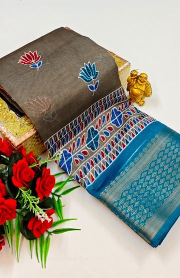 Dailywear cotton sarees premium look lightweight comfortable wear - CHOCOLATE COLOR (1)