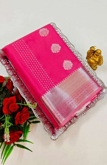 FESTIVAL AND FUNCTION WEAR TRADITIONAL KIDS PATTU PAVADAI STONE WORK DESIGN  - FLORAISON GREEN