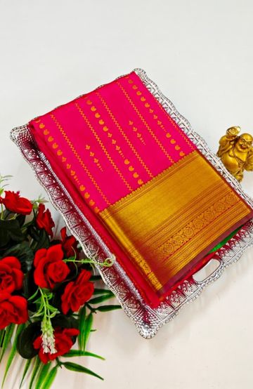 FESTIVAL AND FUNCTION WEAR TRADITIONAL KIDS PATTU PAVADAI STONE WORK DESIGN  - MERUN (2)