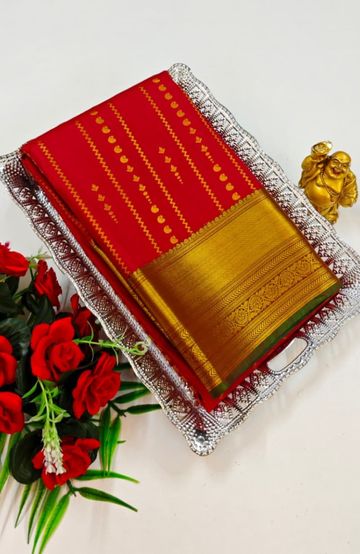 Beauty checked soft silk rich look design soft material function and party wear - VADAMALLI