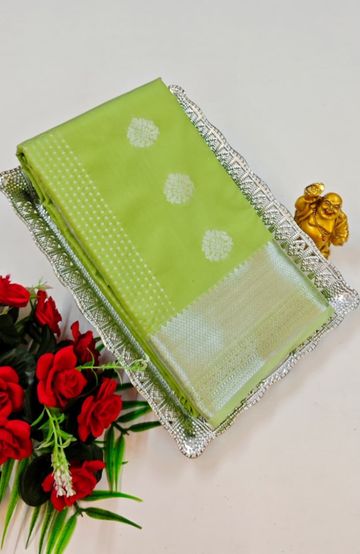 Korvai kotanji Trendy & Fancy bhutta and 2/100  Silk Cotton Sarees Function wear - PINK