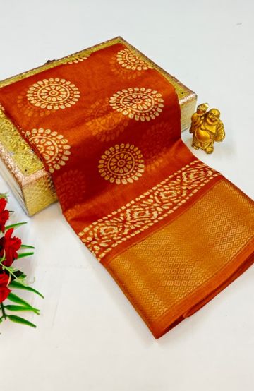 Dailywear cotton sarees premium look lightweight comfortable wear - BRONCE COLOUR (9)