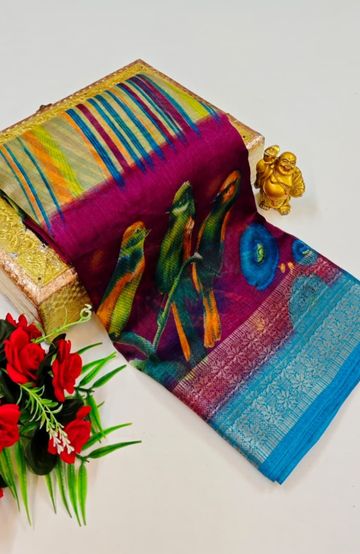 Dailywear cotton sarees premium look lightweight comfortable wear - MEJANTA (2)