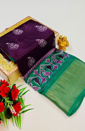 Dailywear cotton sarees premium look lightweight comfortable wear - WINE COLOUR (10)