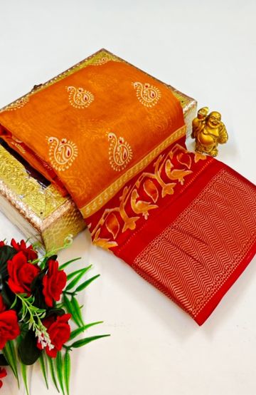 Dailywear cotton sarees premium look lightweight comfortable wear - YELLOW COLOR (7)