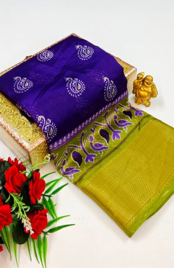 Dailywear cotton sarees premium look lightweight comfortable wear - BRINJAL COLOUR (4)