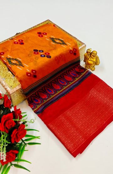 Dailywear cotton sarees premium look lightweight comfortable wear - YELLOW COLOR (8)