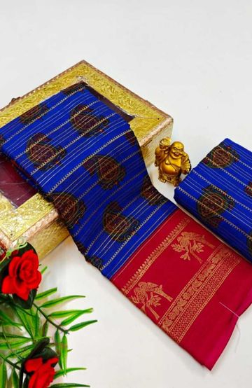 Designer party wear chiffon foil print saree - NORMAL  BLUE