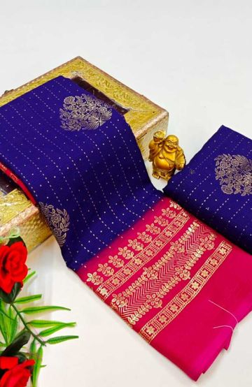 Designer party wear chiffon foil print saree - BRINJAL COLOUR