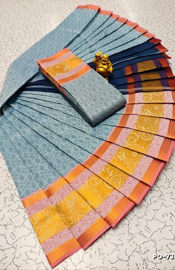 Poonthamil Elegant Traditional Saree - TEAL