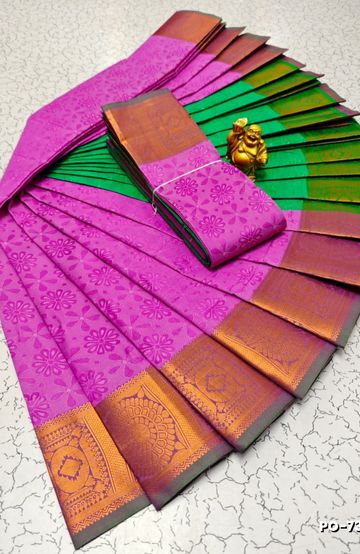 Poonthamil Elegant Traditional Saree - DARK PINK