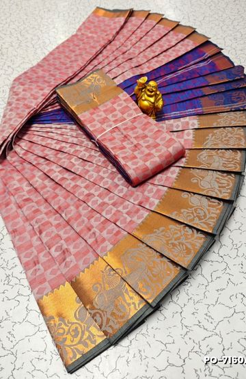 Poonthamil Elegant Traditional Saree - LITE PEACH