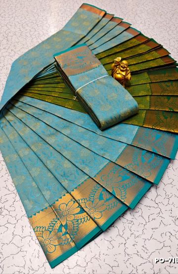 Poonthamil Elegant Traditional Saree - BLUE SHADE