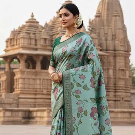 kalamkari tissue silk