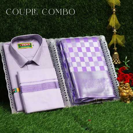 Couple Combo / Tissue Dhoti Shirt