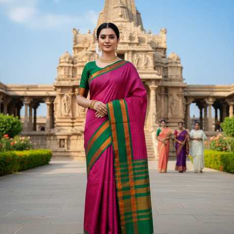 Beauty Checked Saree