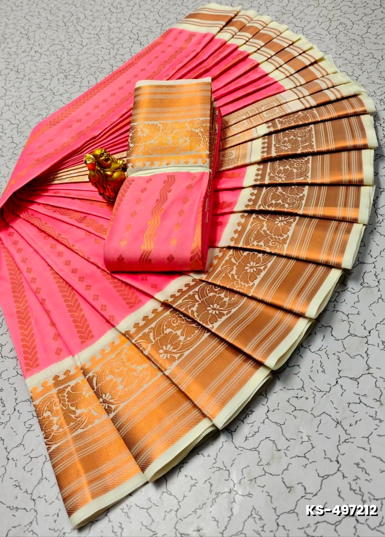 FANCY All SELF SOFT SILK SAREES WITH KOTTANCHI SAREE - PINK