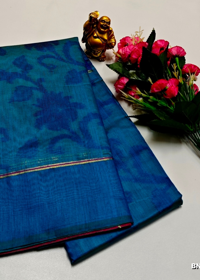 FANCY BANARASI POCHAMPALLY COTTON SAREES - BULE