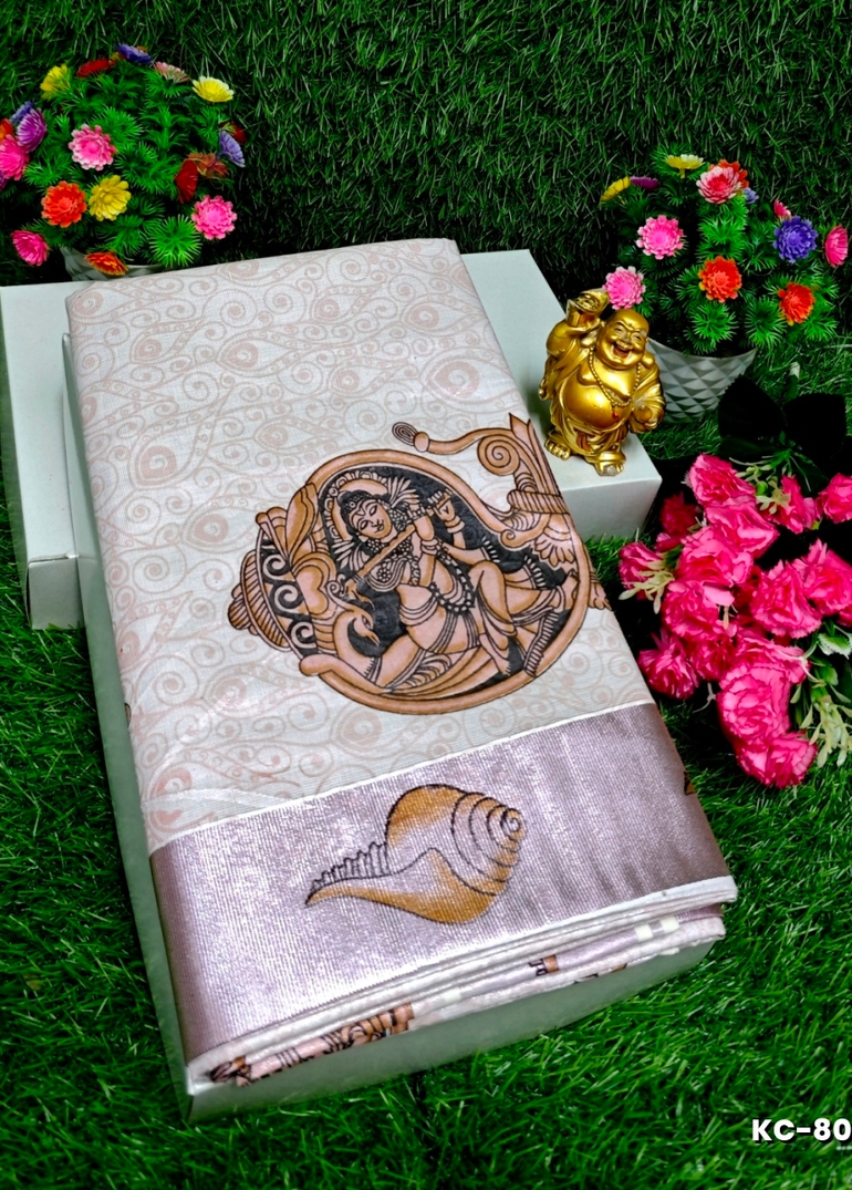 TRENDING KERALA SPECIAL FULL WORK EMBOSSED DIGITAL PRINTING TISSUE SAREE COLLECTIONS - PETCH (1)