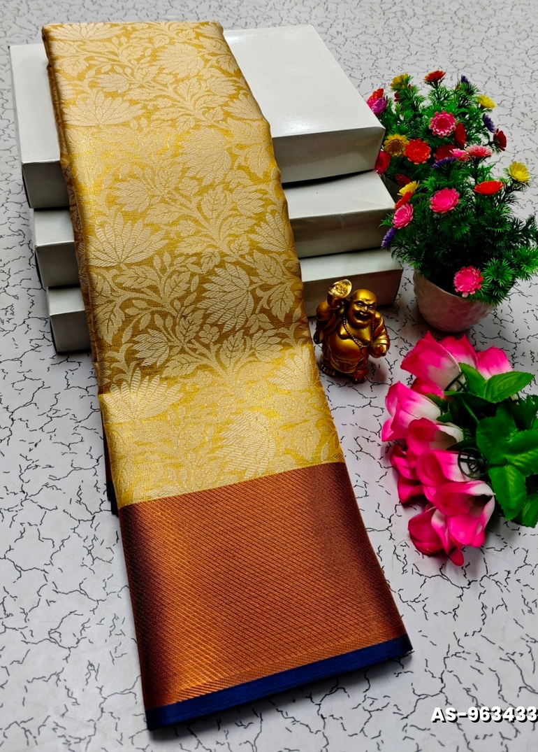 NITA AMBANI INSPIRED BANARASI TISSUE SILK SAREE - CREAM