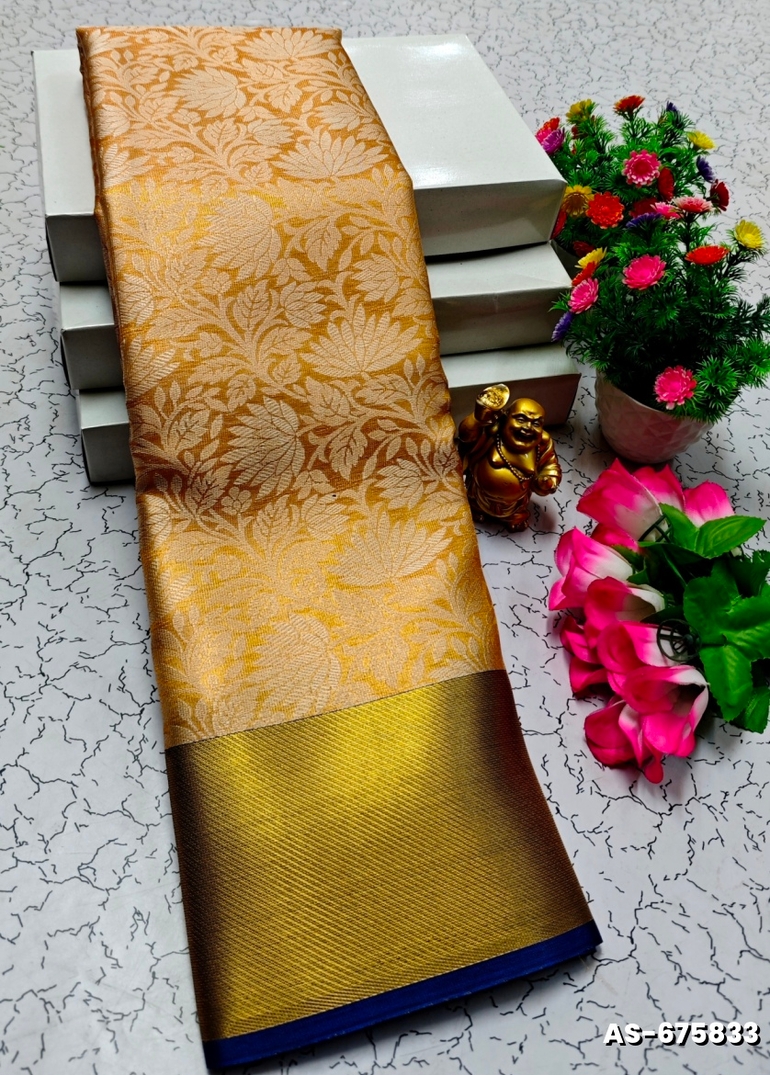 NITA AMBANI INSPIRED BANARASI TISSUE SILK SAREE - CREAM (2)