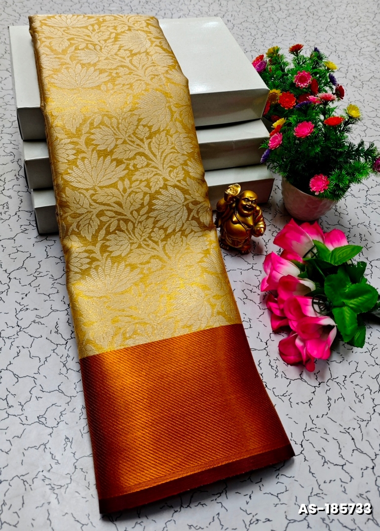 NITA AMBANI INSPIRED BANARASI TISSUE SILK SAREE - CREAM (1)